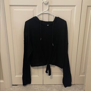 Urban Outfitters Black Tie-Front Hoodie